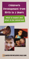 Developmental Brochure: Birth to Three Years, English (units of 20)